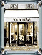 60 x 80 cm - Spiegellijst met prent - Hermes store - prent achter glas