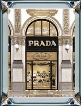 Schilderij 40 x 50 cm - Spiegellijst met prent - Prada store - prent achter glas