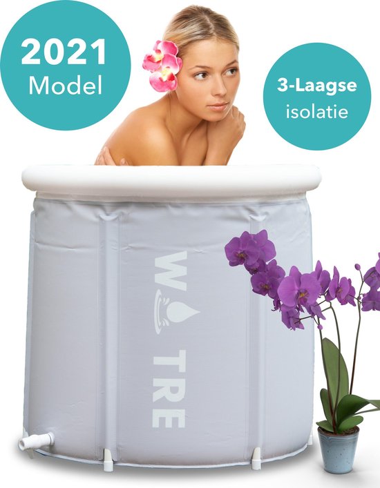 WOTRE Zitbad - Bath Bucket - Wim Hof Methode - Zitbad voor volwassenen - Mobiele badkuip - Grijs - 180L