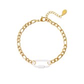 Bracelet cadenas coloré - Yehwang - Bracelets à maillons - Taille unique - Or/ Wit