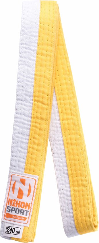 Ceintures de judo et de karaté bicolores Nihon | blanc jaune | 280