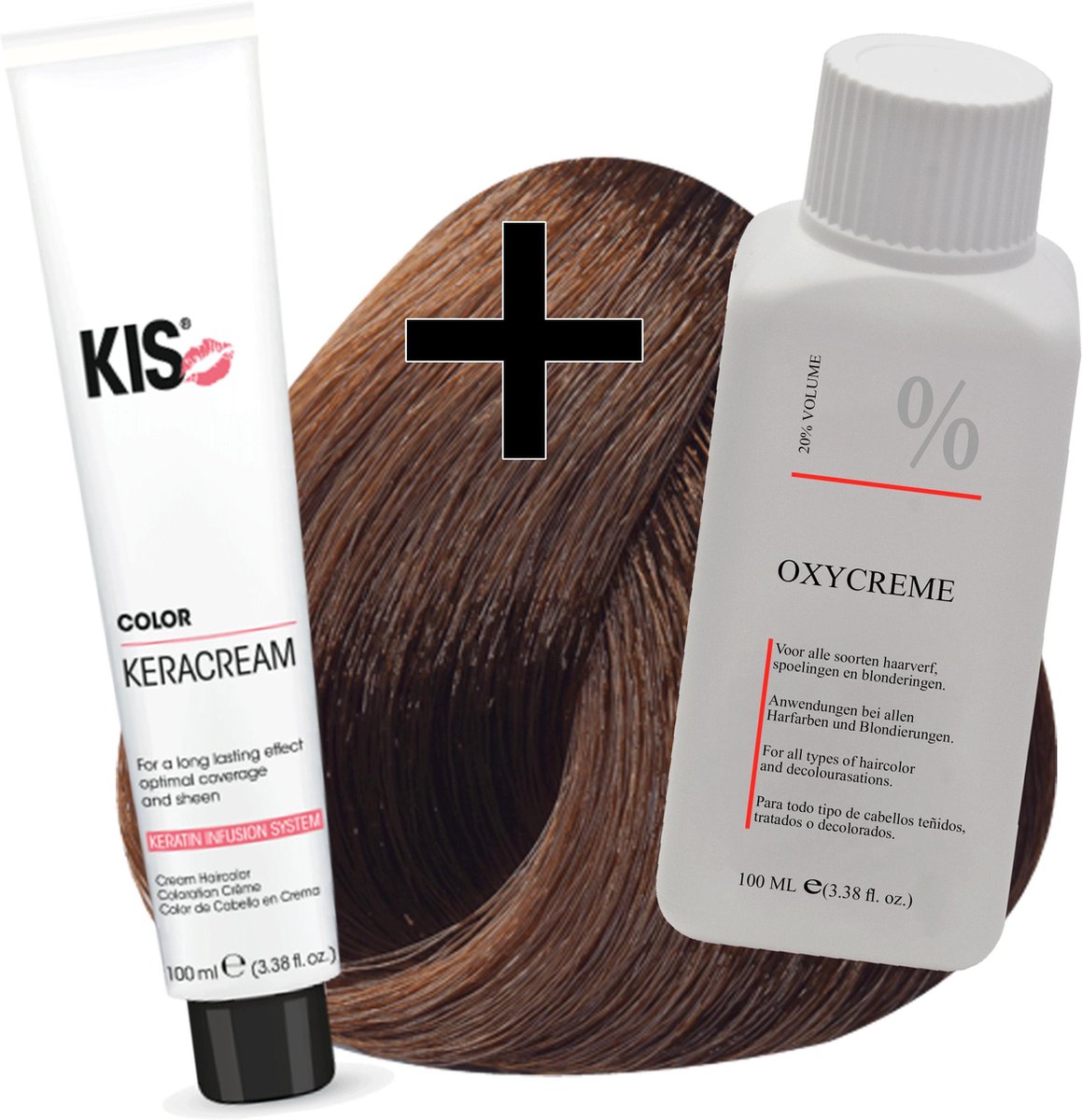 KIS haarverfset - 7E Middelblond espresso - haarverf & waterstofperoxide