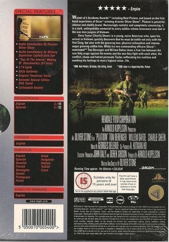 Cover van de film 'Platoon'
