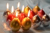 Set van 6 stuks handgemaakte XXL Paasei kaarsen in verschillende kleuren - 5x8 cm - Gemaakt door Candles by Milanne en niet alleen voor de Pasen - BEKIJK VIDEO