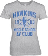 Stranger Things Dames Tshirt -M- Hawkins 1983 Middle School AV Club Grijs
