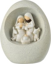 J-Line Kerststal In Steen Poly Grijs Large Set van 2 stuks