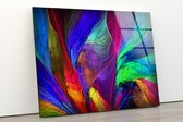 Glazen Schilderijen -Kunst Aan De Muur Van Gehard Glas - Neon Abstracte Wanddecoratie - Gebeitste Kunst Aan De Muur - Abstract Multicolored Marmer Kunst - 4 mm Veiligheidsglas - 35x50 cm - Mo