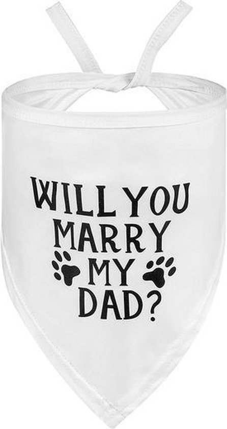 Hundehalstuch „Will You Marry My Dad“ – Verstellbar, Polyester, Für Hochzeitsfotos & Verlobung
