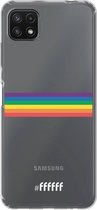 6F hoesje - geschikt voor Samsung Galaxy A22 5G -  Transparant TPU Case - #LGBT - Horizontal #ffffff