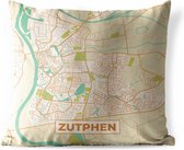 Buitenkussen Weerbestendig - Kaart - Zutphen - Vintage - 50x50 cm