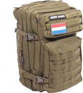 ARMY GAINS | Backpack  KHAKI | 45L - Sporttas - Schooltas - Rugzak  - 45 Liter - Waterafstotend - Outdoor Wandel Rugzak - Extra Stevig - 900D Nylon - Scheurbestendig - AGN Zippers