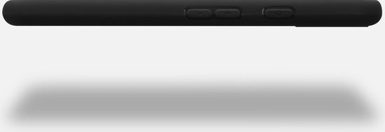 Zwarte telefoonhoes met volume- en aan/uitknoppen aan de zijkant.