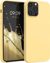 kwmobile telefoonhoesje voor Apple iPhone 12 Pro Max - Hoesje met siliconen coating - Smartphone case in zacht geel