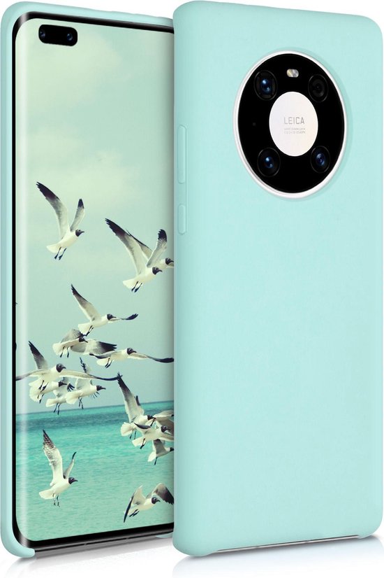 kwmobile telefoonhoesje geschikt voor Huawei Mate 40 Pro - Hoesje met siliconen coating - Smartphone case in mat mintgroen