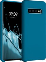 kwmobile telefoonhoesje geschikt voor Samsung Galaxy S10 - Hoesje met siliconen coating - Smartphone case in Caribisch blauw