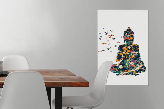 Toile Peinture Bouddha - Vogel - Peinture - 60x90 cm - Décoration murale