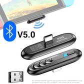 TRANSNECT - Bluetooth 5.0 - Bluetooth Adapter - Ultralage Latentie - met USB C male Connector - en USB A male Convertor - voor Nintendo Switch/ PS4/PC/TV/Notebook - en Veel Meer