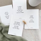 Wenskaarten luxe set van 4 gedichten - Vriendschap | Poezie Kaartenset Ansichtkaart | Tijdloos cadeau (A6)