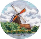 Oven Borduurpakket Miniatuur Molen 15x15 cm