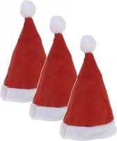 4x stuks mini kerstmutsjes op clip