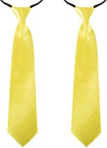 4x stuks gele carnaval verkleed stropdas 40 cm verkleedaccessoire voor dames/heren