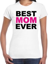 Best mom ever - t-shirt wit voor dames - mama kado shirt / moederdag cadeau XL
