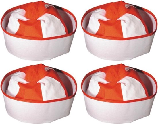 Set de 6x pièces bonnet de marin / bonnet de marin rouge - Chapeaux  fantaisie carnaval | bol.com