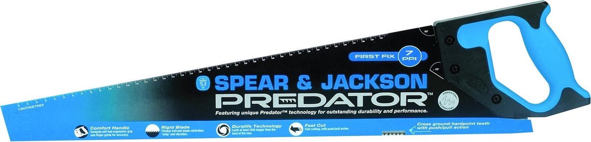 Spear & Jackson 5.071.45 Predator HP Handzaag - Softgrip - 560mm - 7TPI - Grof hout