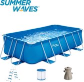 Summer Waves Frame Zwembad | Ø 400x cm x 213 x 100 cm | Inclusief Filterpomp | Inclusief Trap | Blauw