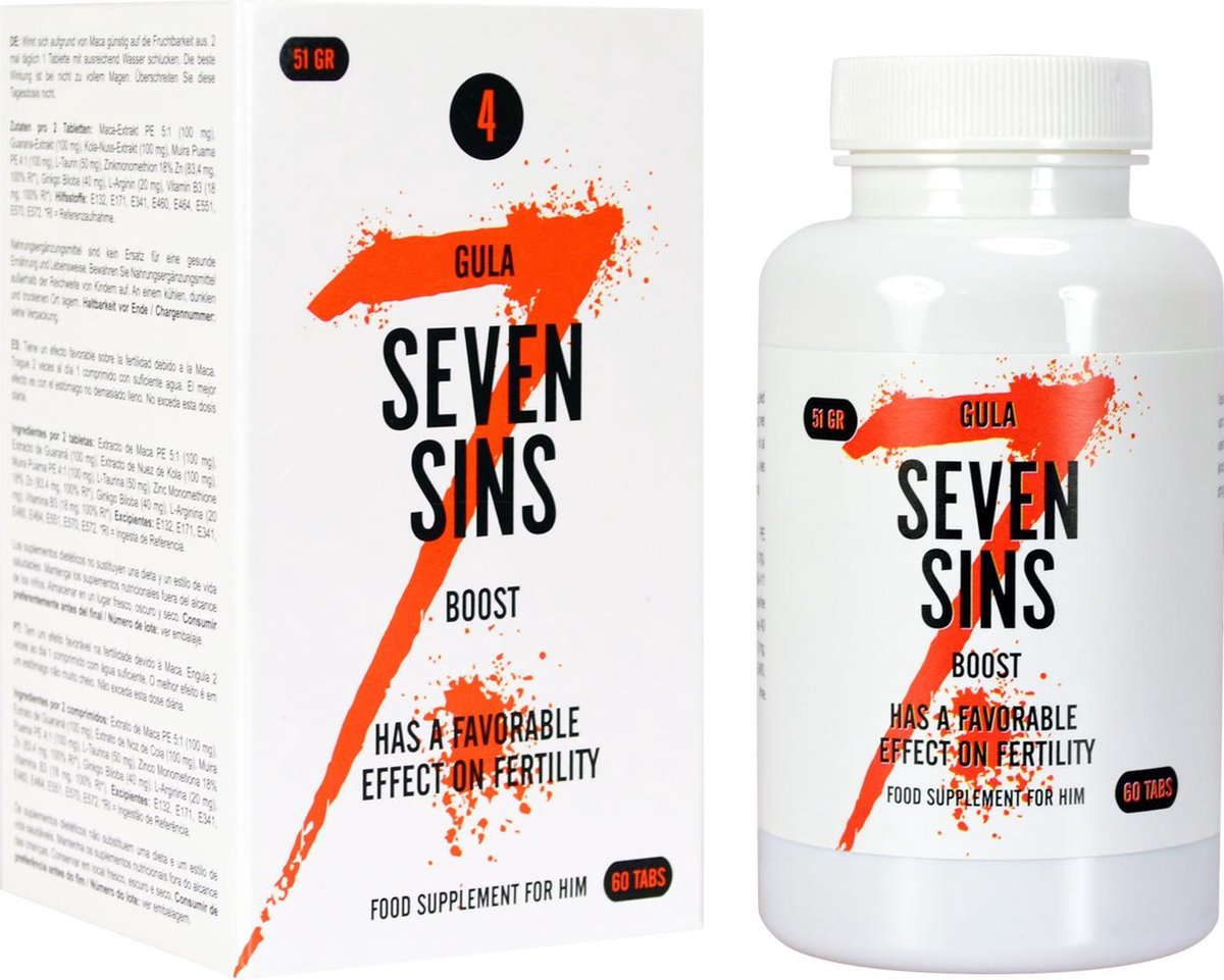 Goedkoopste Seven Sins - Boost - Zaadproductie - 60 tabletten