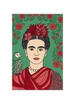 Notitieboek - A5 - Groen - Frida - Kahlo - FridaKhalo - Dagboek - Notitieboek - Schrijfboek - Werk - Studie - School - Schoolspullen - Gelijnd - Lijntjes - Cadeau - Softcover - Ela