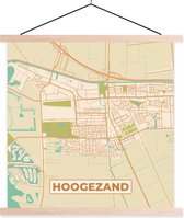 Support pour affiche avec affiche 120 x 120 cm - Affiche scolaire - Carte - Hoogezand - Vintage - Affiche textile - Lattes vierges