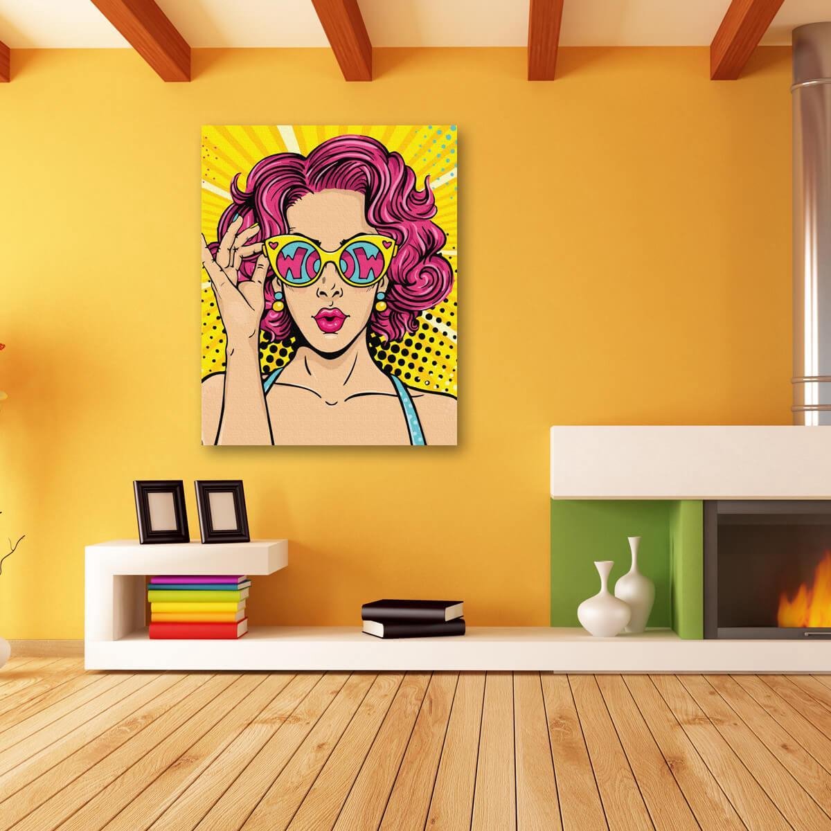 Schilderen Op Nummer Volwassenen DIY Paint By Number Compleet Hobby Pakket op Frame met Vernis - ®Arty Bee - Wow Woman 40x50cm — afbeelding 3