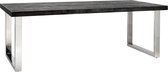 Eetkamertafel hout zwart/zilver 180 cm (r-000SP39033)