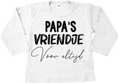 Shirt baby-dreumes-papa's vriendje voor altijd-wit-zwart-Maat 98