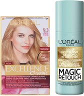 L'Oréal Excellence Creme 9.3 Zeer Licht Goudblond + Magic Retouch Uitgroeispray Blond 75 ml Pakket