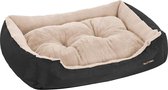 Best4u Hondenbed, hondenmand met omkeerbaar kussen, 65 x 55 x 20 cm, zwart