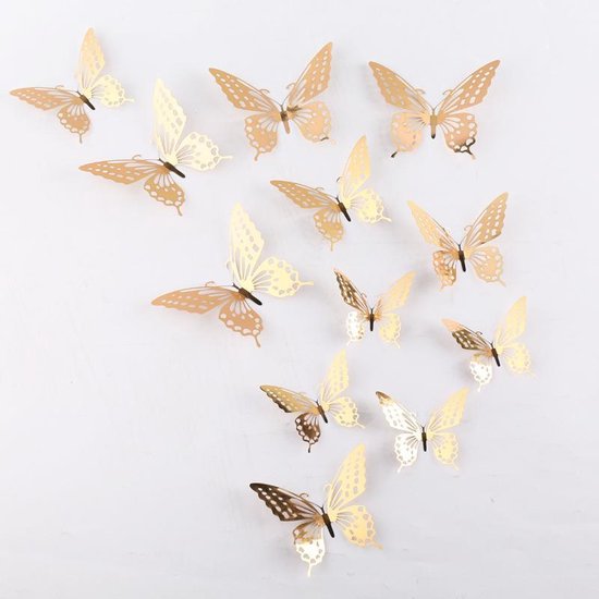 48 stuks 3D vlinder muurstickers afneembare vlinder stickers wandtattoos, voor thuis, bruiloft, decoratie, woonkamer, kinderkamer, meisjes, keuken, raam, meubels, feest, wandtafeldecoratie, zilver