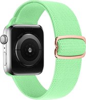 Compatible apple watch bandje - By Qubix - Solo Loop Nylon bandje - Lichtgroen - Geschikt voor Apple Watch 38mm / 40mm / 41mm - Apple watch series 3/4/5/6/7