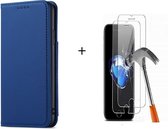 GSMNed – Luxe iPhone XS Max Blauw – hoogwaardig Leren Pu Hoesje – iPhone XS Max Blauw – Design – Met Screenprotector