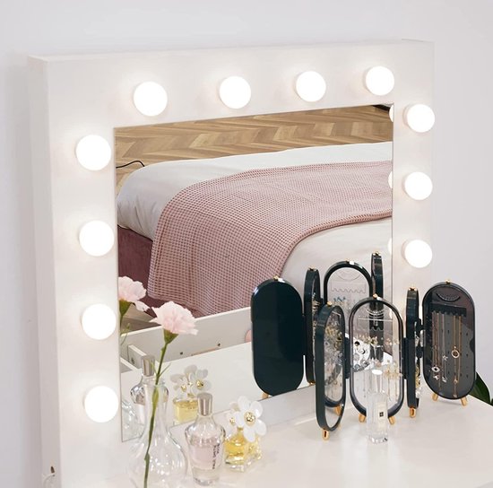 Miroir SensaHome 160x50cm - Debout Ou Mural - Cadre Or Brossé - Verre Sécurité - Design Moderne