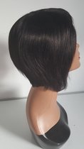 Braziliaanse Remy pruik 12 inch steil haren- natuurlijk zwart - real human hair - echt mensenhaar - none lace wig