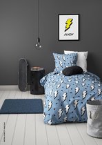 Mistral Home - Housse de couette enfant - 100% coton - 140x200 cm - 1 taie d'oreiller - Flash - Blauw