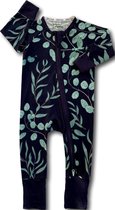 Zipster Eucalyptus - Baby Romper - Bamboe - Met 2-way ritssluiting - Maat 68-80