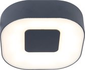 LUTEC Ublo - Kleine vierkante LED wand/muurlamp - zilver
