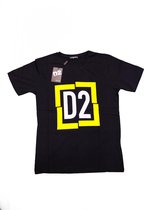 Dsquared2 - t-shirt - blocked - zwart - geel