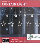 Lichtgordijn | Sterrengordijn | Kerstverlichting | Warm-wit | Ledverlichting | Voorzien van timer | Gebruik binnenshuis |  Seizoensversiering | Kerstmis