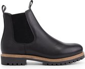 Travelin' Rosseland Heren Leren Chelseaboots - Wol gevoerd - Zwart Leer - Maat 42