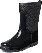 Gevavi boots - Joan Gevoerde PVC Regenlaarzen voor Dames - Waterdichte Laars - Zwart - Maat 39