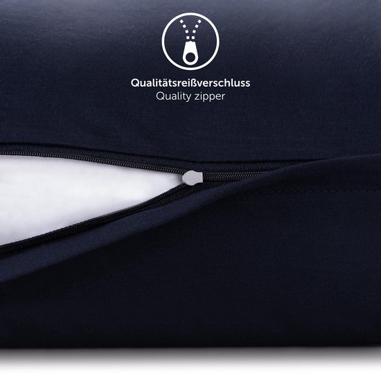 Set - Lot de 2 Taies d'oreiller d'oreiller - Housse de coussin en Premium super doux - 100 % Katoen - 80 x 80 cm - Bleu foncé